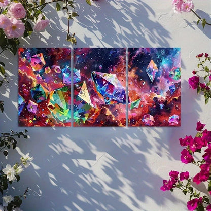 3pcs Luxurious Starry Sky Diamond Metal Print Ready to Hang Art