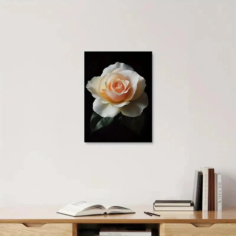 Beautiful Carnation Colorful white Rose Painting 40x60cm Metal Print Ready to Hang