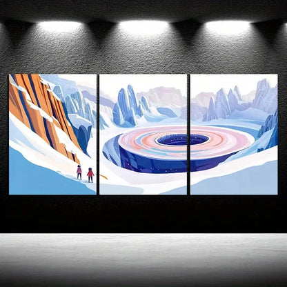 3pcs Featuring Beautiful Landscapes Under The Code Metal Print Ready to Hang Art