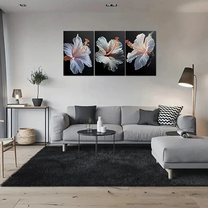 3pcs Abstract Flower Elegant Painting Metal Print Ready to Hang Art