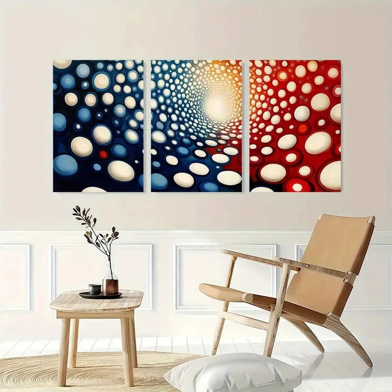 3pcs Dots By Yayoi Kazama Japanese Perfect Wall Art Set Canvas Framed 40x60cm - High Quality Print 100% Australian Made Wall Canvas Ready to Hang.