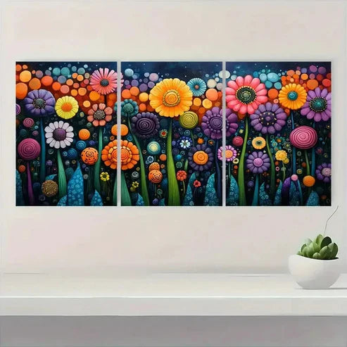 3pcs Yayoi Kusama Japanese Botanical Wall Art Canvas Unframed - High Quality Print 100% Australian Made Wall Canvas