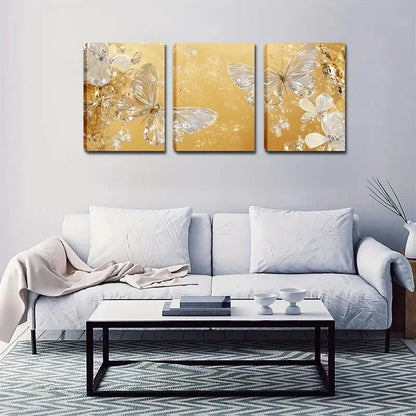 3pcs Abstract Watercolor Butterflies Perfect Wall Art Set Canvas Framed 40x60cm - High Quality Print 100% Australian Made Wall Canvas Ready to Hang