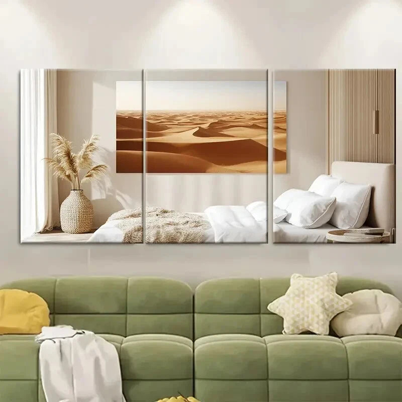 3pcs North Africa Sand Dunes African Landscape Metal Print Ready to Hang Art