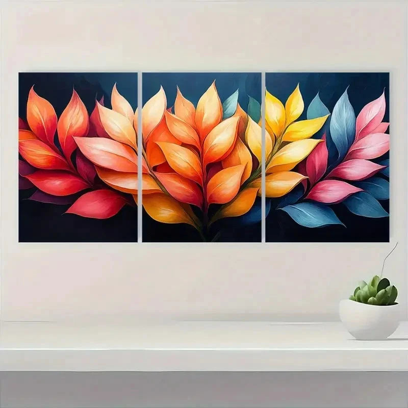 3pcs Vibrant Heliconia Lobster Claw Perfect Wall Art Set Canvas Framed 40x60cm - High Quality Print 100% Australian Made Wall Canvas Ready to Hang