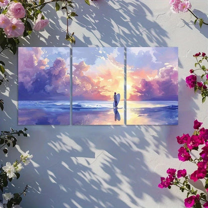 3pcs Challenge Your Limits with Surfing Metal Print Ready to Hang Art