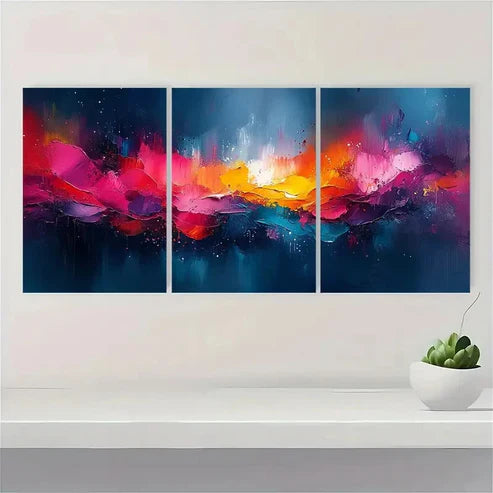 3pcs Abstract Visual Art Modern HJ Wall Art Set Canvas Unframed - High Quality Print 100% Australian Made Wall Canvas
