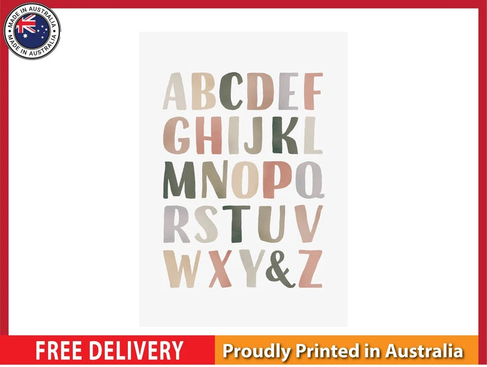NEW (LAMINATED) Neutral Alphabet (61X91CM) Educational CHART PICTURE PRINT