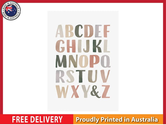 NEW (LAMINATED) Neutral Alphabet (61X91CM) Educational CHART PICTURE PRINT