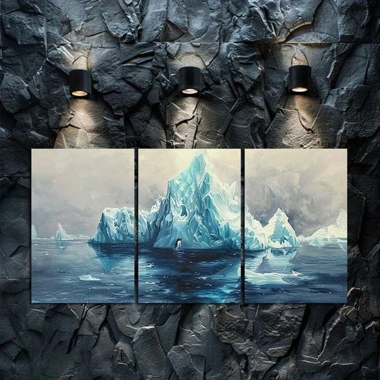 3pcs Iceberg in Southern Ocean Metal Print Ready to Hang Art
