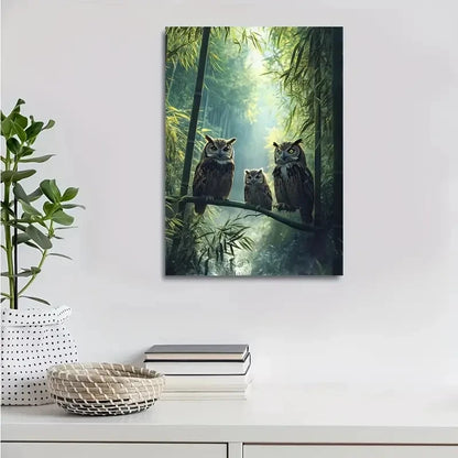 Serene Bamboo Grove Morning Mist Scene Painting  40x60cm Metal Print Ready to Hang