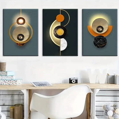 3pcs Modern Fashion Graphics Geometry Perfect Wall Art Set Canvas Framed 40x60cm - High Quality Print 100% Australian Made Wall Canvas Ready to Hang