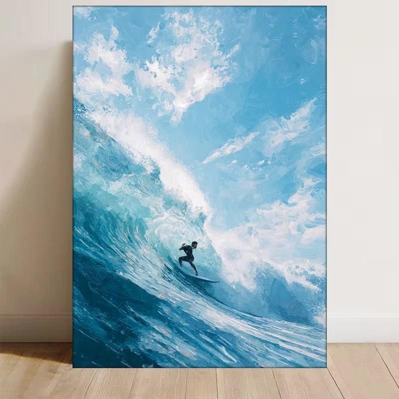 Surfer Riding Ocean Wave Metal Print Ready to Hang