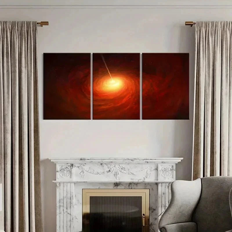 3pcs Universe Black Hole Vortex Modern Wall Art Set Canvas Framed 40x60cm - High Quality Print 100% Australian Made Wall Canvas Ready to Hang