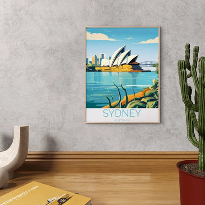 Australian Sydney Travel Poster Print Wall Art