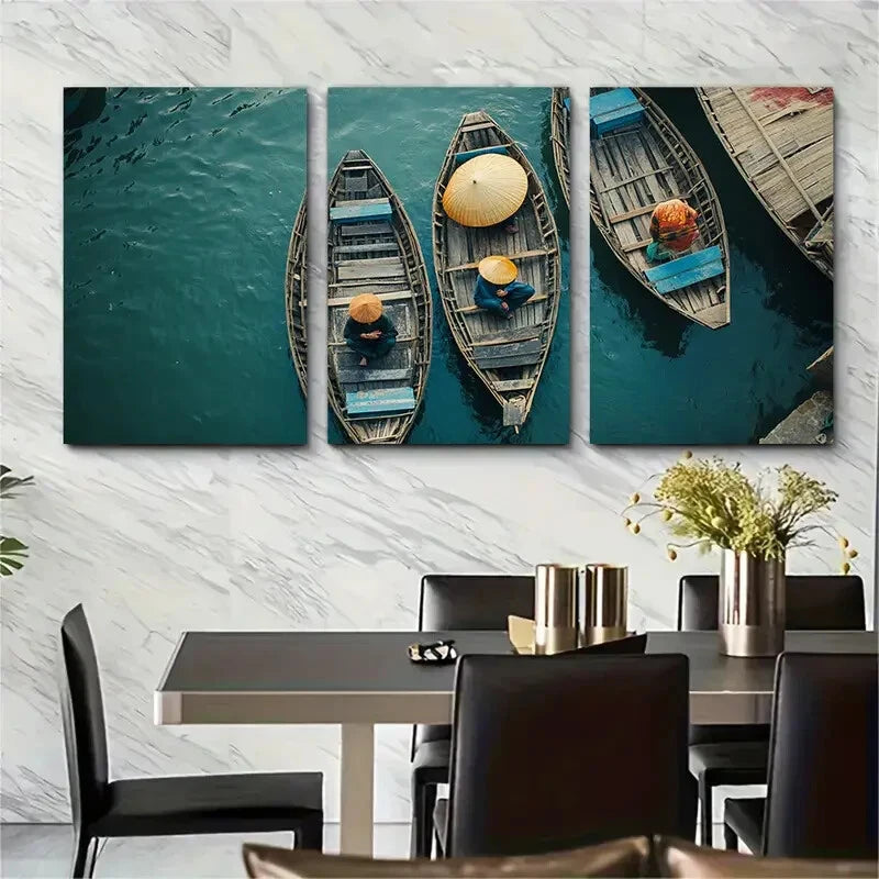 3pcs Vietnam Adventure Destination Metal Print Ready to Hang Art