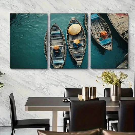 3pcs Vietnam Adventure Destination Metal Print Ready to Hang Art