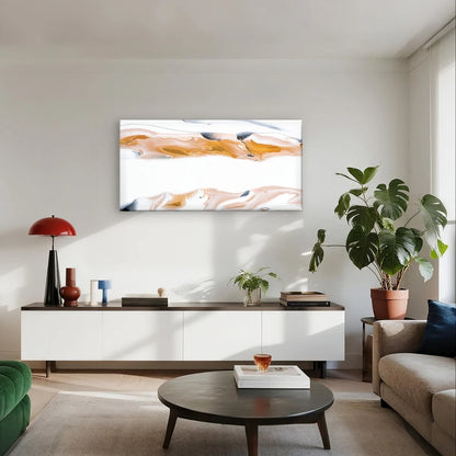 Minimalist Gold, White, and Black Wall Art Canvas Office Home Framed 120x60cm