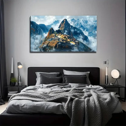 Modern Minimalist Mountain Ruin Wall Art Canvas Office Home Room Framed 120x60cm