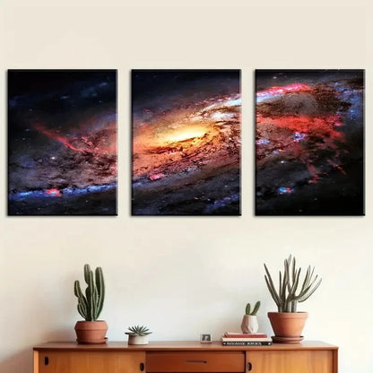 3pcs Galaxy Outer Space Cosmic Perfect Wall Art Set Canvas Framed 40x60cm - High Quality Print 100% Australian Made Wall Canvas Ready to Hang