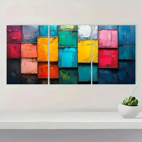3pcs Abstract Color Block DG Wall Art Set Canvas Unframed - High Quality Print 100% Australian Made Wall Canvas