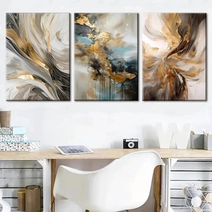 3pcs Featuring Abstract Luxury Décor Perfect Wall Art Set Canvas Framed 40x60cm - High Quality Print 100% Australian Made Wall Canvas Ready to Hang