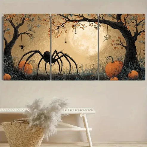3pcs Spooky Night Forest Scene Wall Art Set Canvas Unframed - High Quality Print 100% Australian Made Wall Canvas
