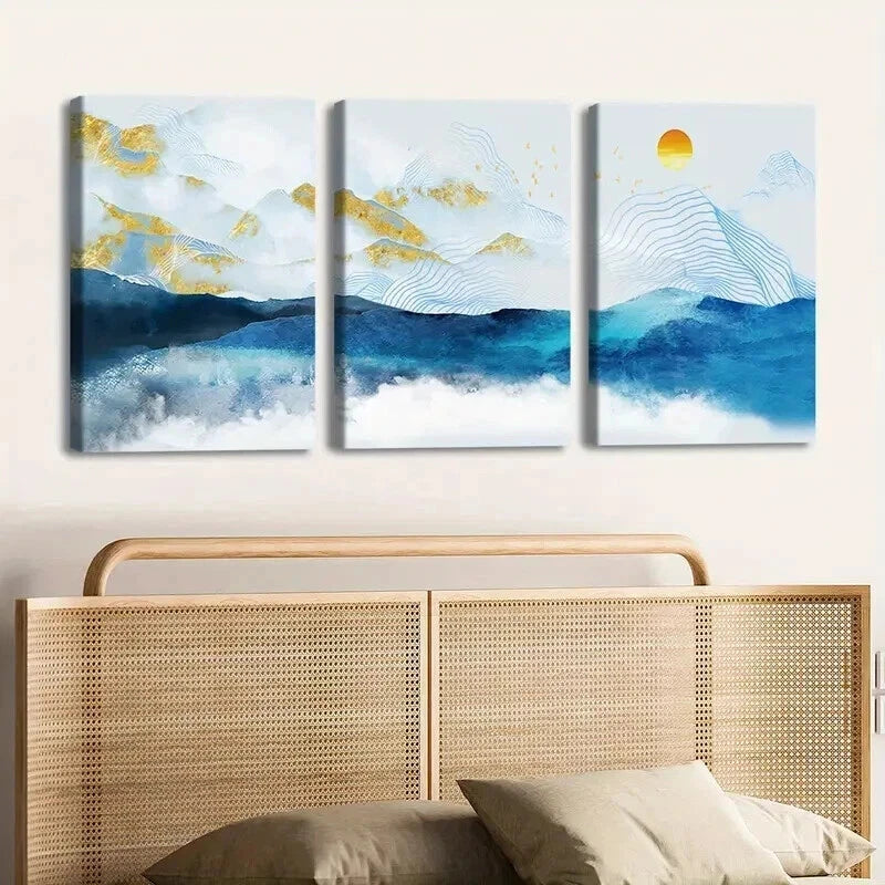 3pcs Odorless Waterproof Landscape Perfect Wall Art Set Canvas Framed 40x60cm - High Quality Print 100% Australian Made Wall Canvas Ready to Hang