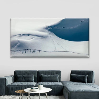 Shadows of People on Snow Wall Art Canvas Office Home Room Framed 120x60cm