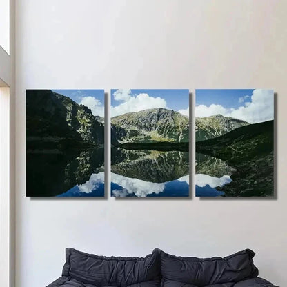3pcs Lake Scenery of The Tatra Mountains Wall Art Set Canvas Framed 40x60cm - High Quality Print 100% Australian Made Wall Canvas Ready to Hang
