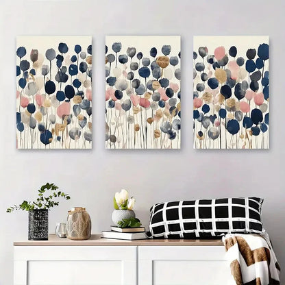 3pcs Abstract Floral Watercolor Flower Metal Print Ready to Hang Art