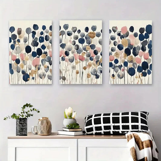 3pcs Abstract Floral Watercolor Flower Metal Print Ready to Hang Art
