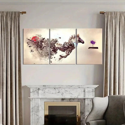 3pcs Abstract Art Zebra Animal Modern Wall Art Set Canvas Framed 40x60cm - High Quality Print 100% Australian Made Wall Canvas Ready to Hang