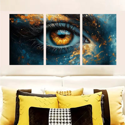 3pcs Vibrant Abstract Eye of Nature Metal Print Ready to Hang Art