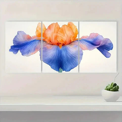 3pcs Vibrant Orange & Blue Pastel GT Wall Art Set Canvas Unframed - High Quality Print 100% Australian Made Wall Canvas