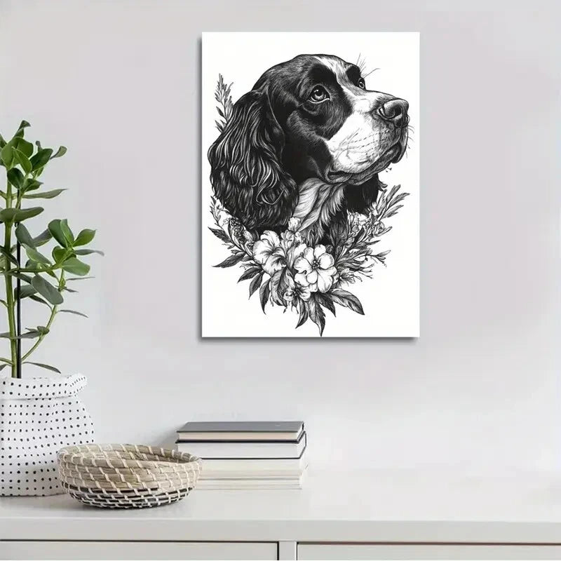 Beautiful Spaniel Suitable Painting 40x60cm Metal Print Ready to Hang