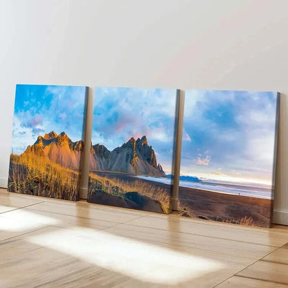 3pcs Mountain & Sea Beach Scenery Wall Art Set Canvas Framed 40x60cm - High Quality Print 100% Australian Made Wall Canvas Ready to Hang