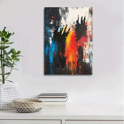 Contemporary Abstract Black Scottie Painting 40x60cm Metal Print Ready to Hang