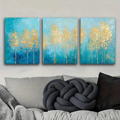 3pcs White Birch Forests Wall Art Set Canvas Unframed - High Quality Print 100% Australian Made Wall Canvas