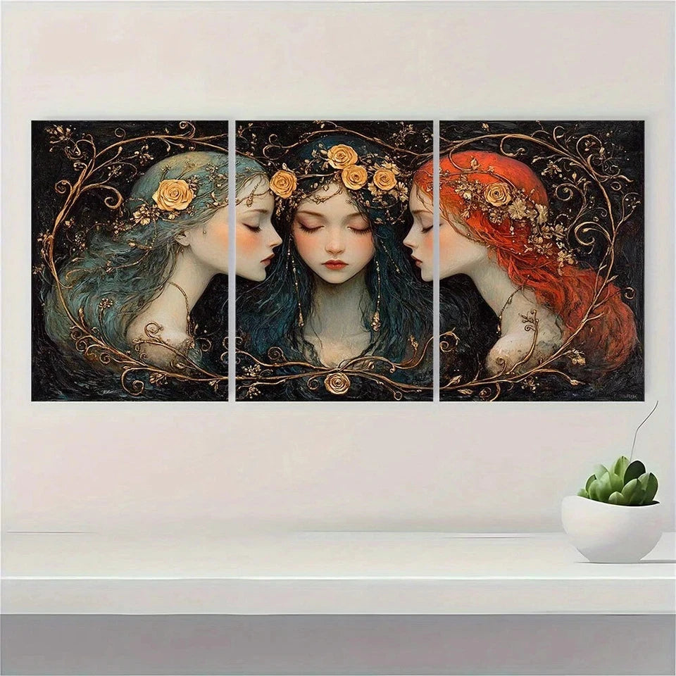 3pcs A Dark Fantasy Goddesses Hecate Metal Print Ready to Hang Art