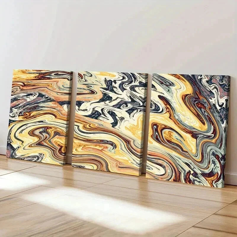 3pcs Abstract Art Distorted Aperture Wall Art Set Canvas Framed 40x60cm - High Quality Print 100% Australian Made Wall Canvas Ready to Hang