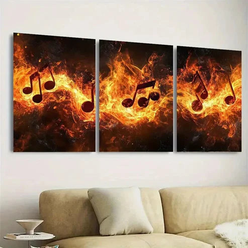 3pcs Music Note Wall Art Set Canvas Unframed - High Quality Print 100% Australian Made Wall Canvas