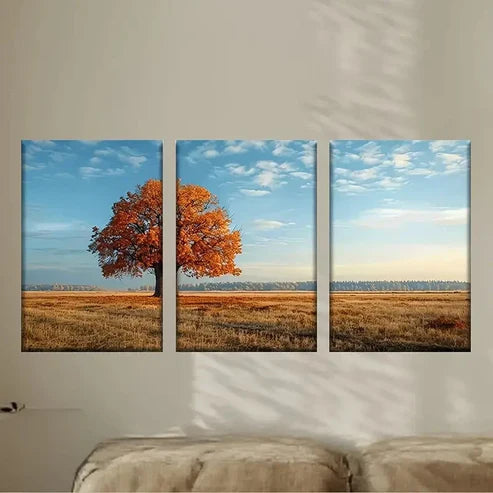 3pcs A Tree in a Field Wall Art Set Canvas Unframed - High Quality Print 100% Australian Made Wall Canvas