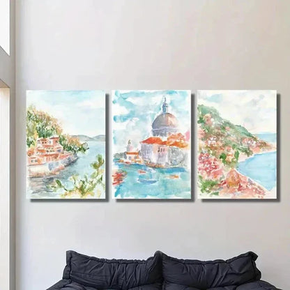 3pcs Modern Coastal Landscape Paintings Wall  Art Set Canvas Unframed - High Quality Print 100% Australian Made Wall Canvas