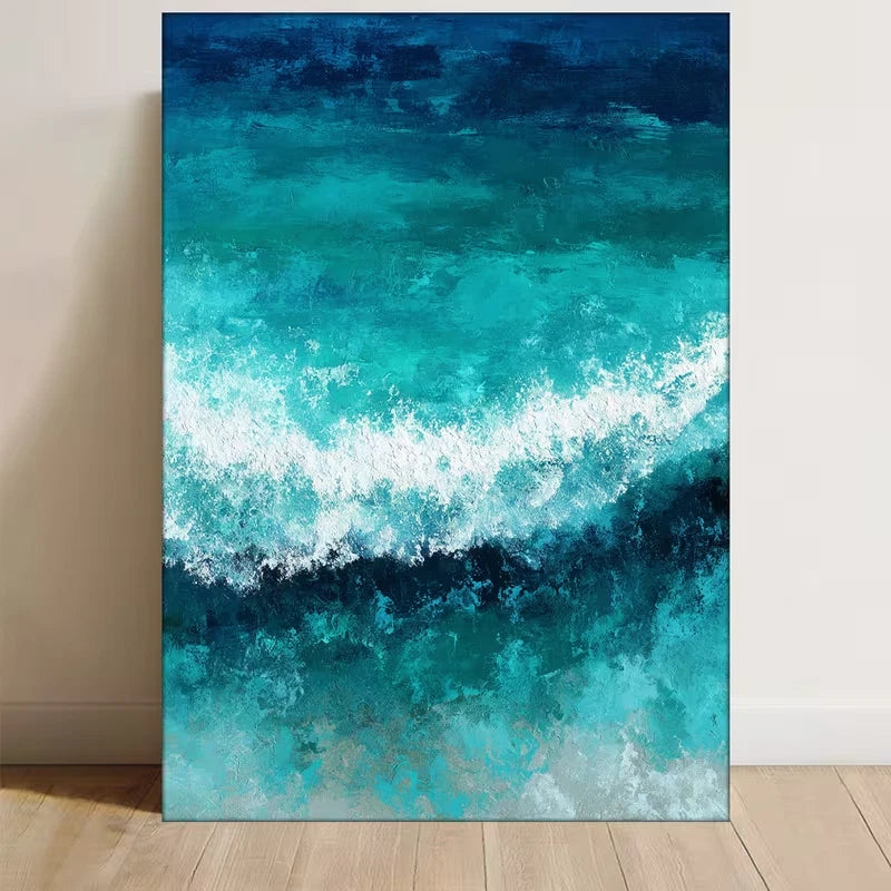 Emerald Depths Abstract Seascape 60x90cm Metal Print Ready to Hang