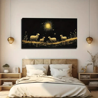 Slender Grass Stems Minimalist Wall Art Canvas Office Home Room Framed 120x60cm