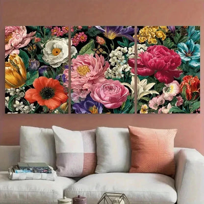 3pcs Flower Perfect Botanical Girly Perfect Wall Art Canvas Framed 60x90cm