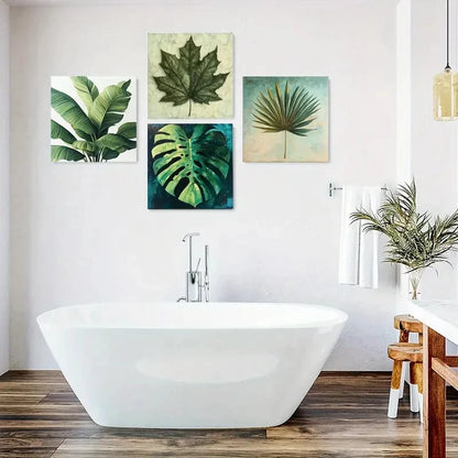 4pcs Leaf Veins Canvas Wall Art Canvas Framed