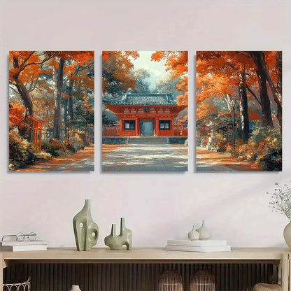 3pcs Kiawes Hausa Ukiyo-E Japanese Perfect Wall Art Set Canvas Framed 40x60cm - High Quality Print 100% Australian Made Wall Canvas Ready to Hang