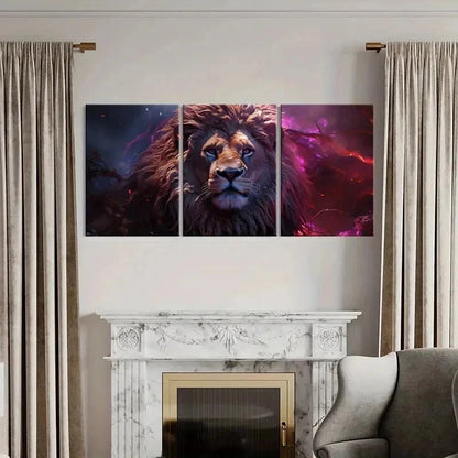 3pcs Fantasy Animal Art Lion Abstract Wall Art Set Canvas Framed 40x60cm - High Quality Print 100% Australian Made Wall Canvas Ready to Hang